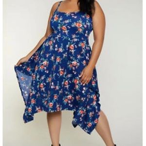 Black Floral Handkerchief Dress